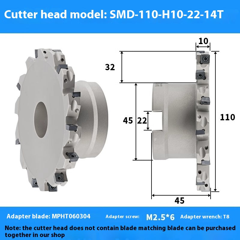 2079-CNC sleeve SMD side and face milling cutterhead CNC indexable chip SMC cutterhead T-slot grooving MPHT06 Shandong Denso Pricision Tools Co.,Ltd.